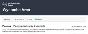 Virtual Public Meeting to discuss the continued use of Spade Oak Quarry for film-making purposes