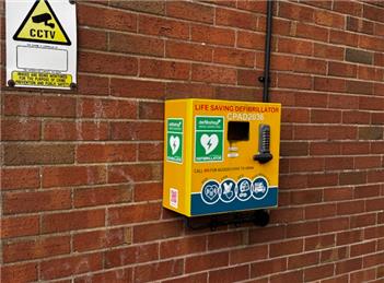 Fully operational defibrillator at Audlem Public Toilets