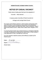 Notice of Casual Vacancy
