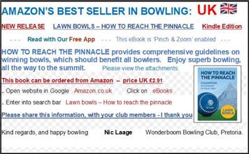NEW BOWLS BOOK- How to reach the pinnacle- Lawn Bowls
