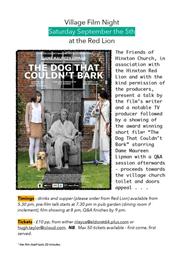 (Updated) Village Film Night - Red Lion