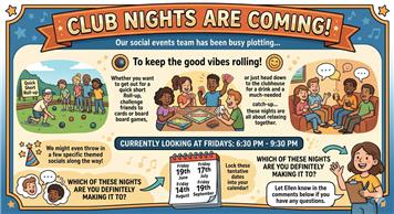 CLUB NIGHTS STARTING FRIDAY 19 JUNE
