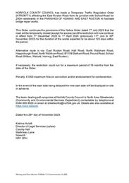 Temporary Traffic Regulation Order