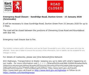 EMERGENCY ROAD CLOSURE