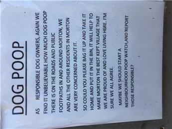 Notice from responsible dog owners in Morton