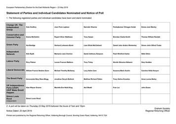 European Parliamentary Election Notice