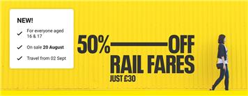 New ‘16-17 Saver’ Launches, Cutting Cost of Rail Travel for Teenagers