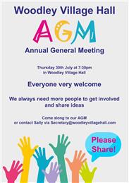30th July 2026: Woodley Village Hall AGM